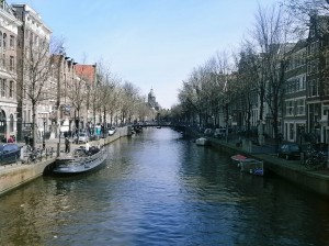 A perfect Amsterdam pastiche; bridge and canal